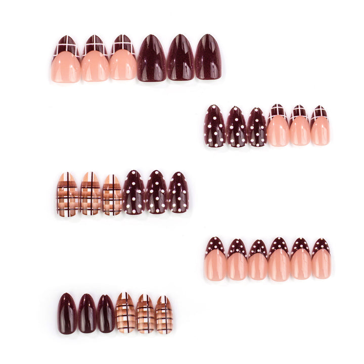 Decorative Press-On Nail Art Set with Artistic Patterns