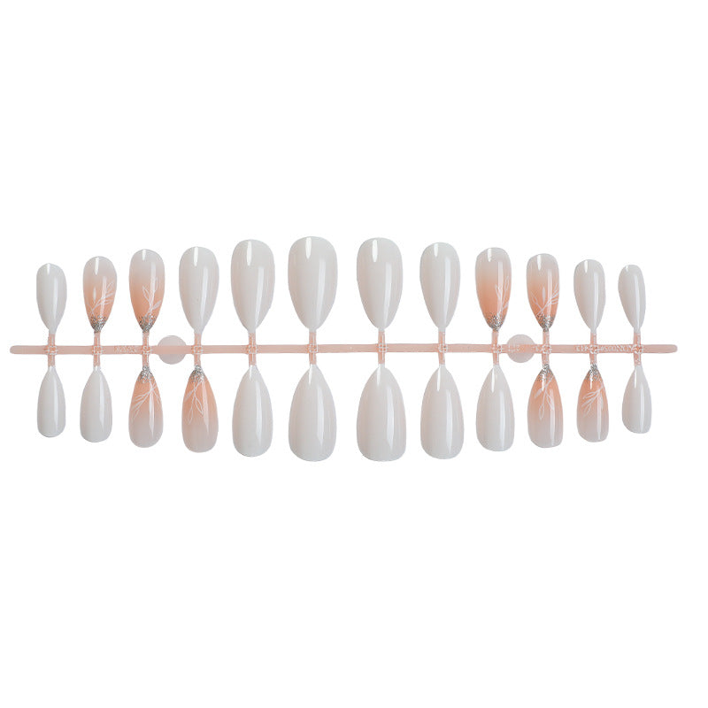 Luxurious Faux Finish Press-On Nail Set with Elegant Floral Design Kalsten