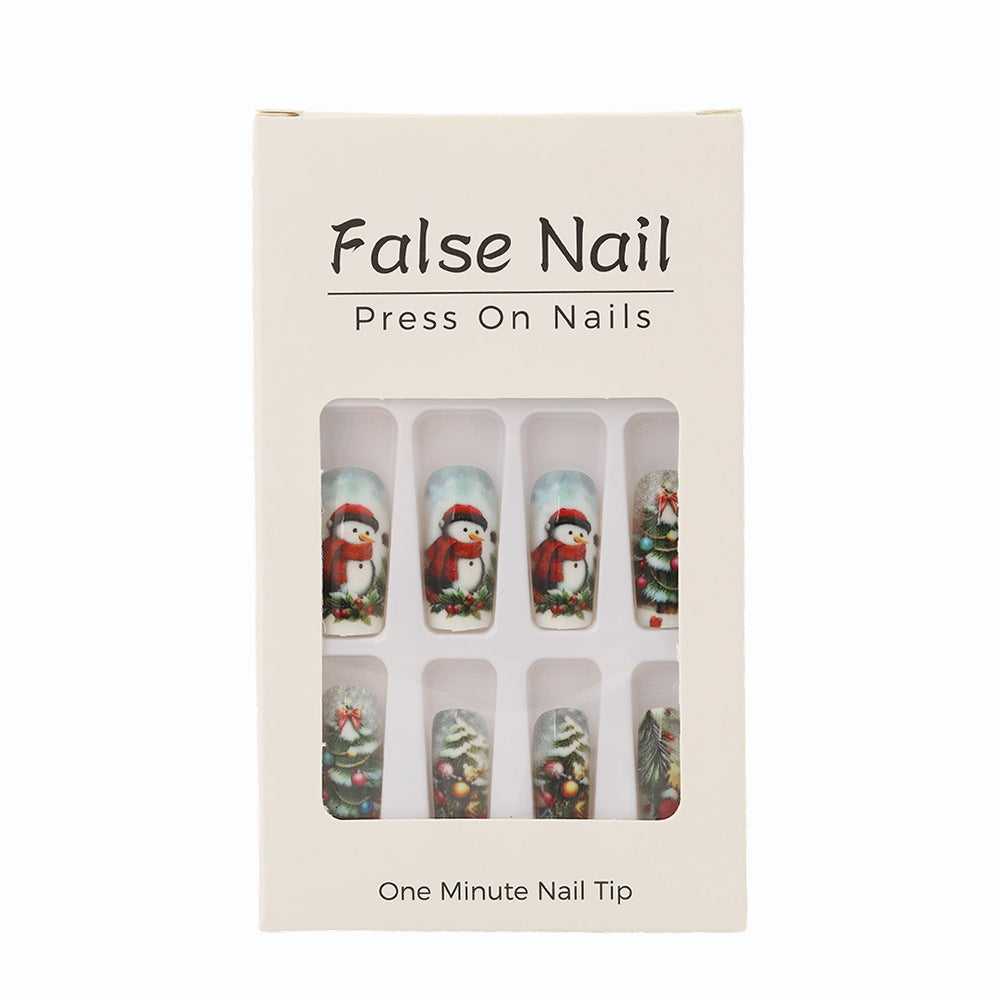 Creative artificial nails in festive Christmas design Kalsten