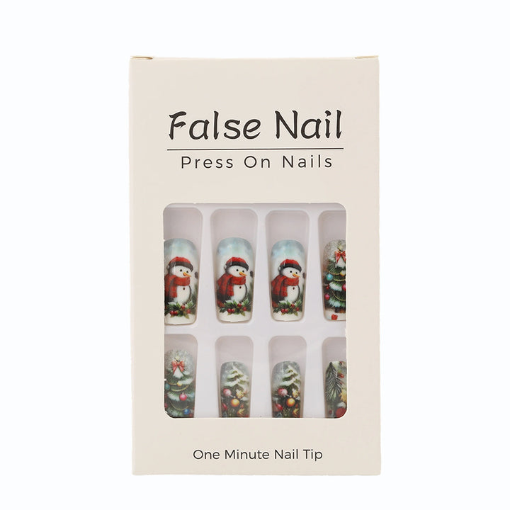 Creative artificial nails in festive Christmas design Kalsten
