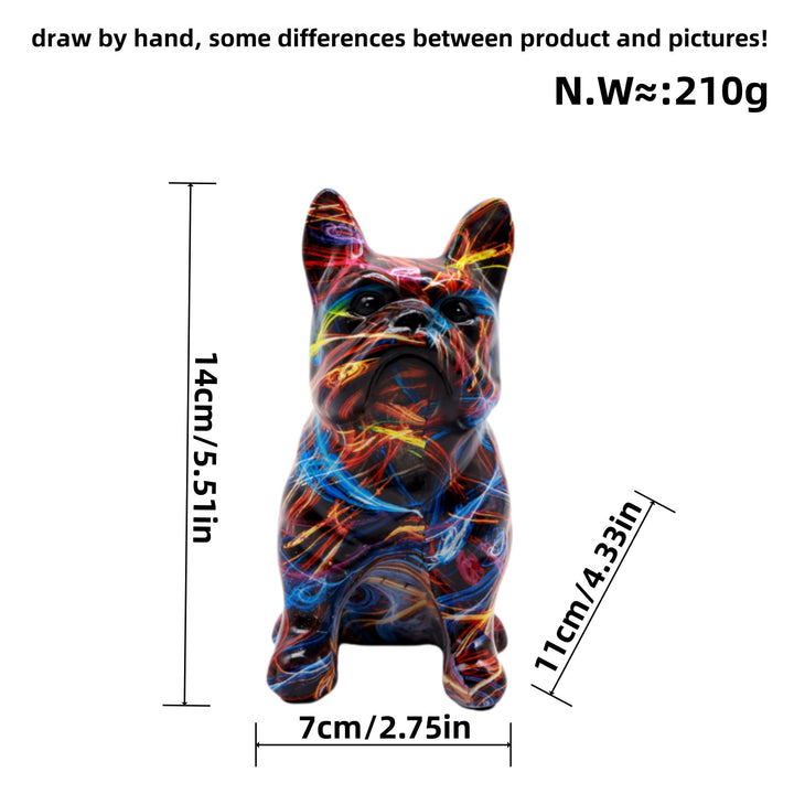 Creative bulldog figurine made of hand-painted resin Kalsten