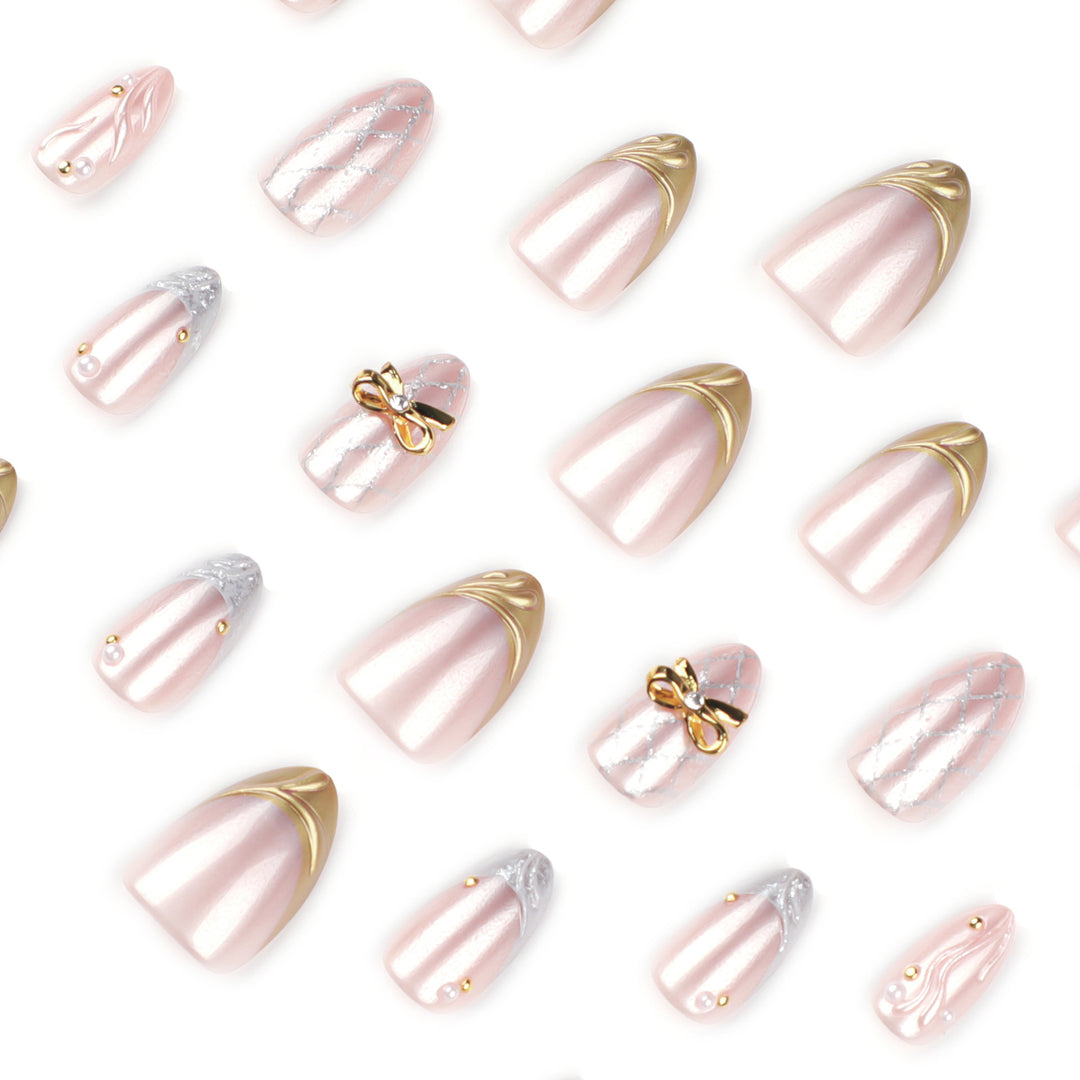 Artful stiletto nails with glitter and flower accents Kalsten