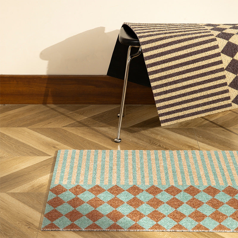 Coconut fiber doormat with stripe and diamond pattern Kalsten