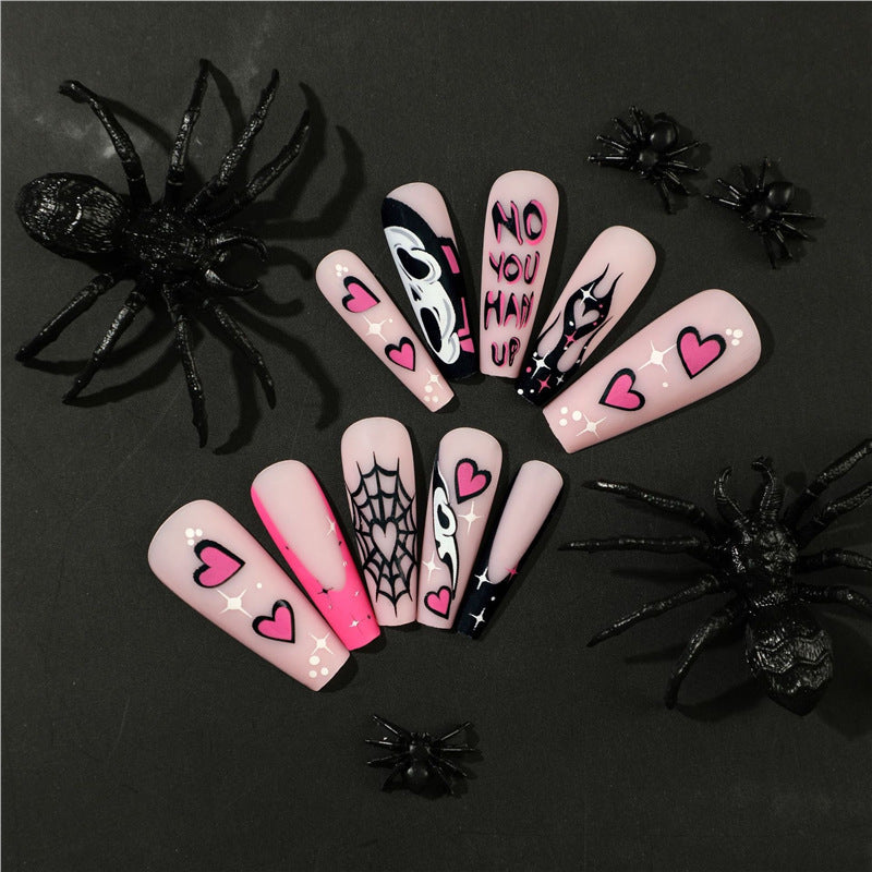 Artistic Halloween-Themed Press-On Nail Set Kalsten