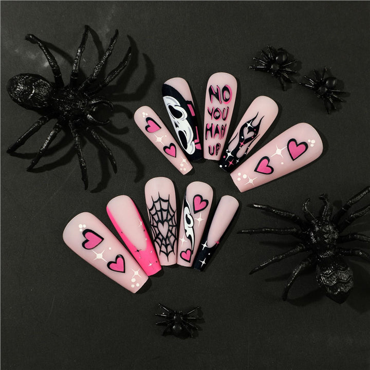 Artistic Halloween-Themed Press-On Nail Set Kalsten
