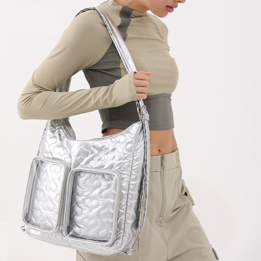 Quilted Heart Pattern Handbag