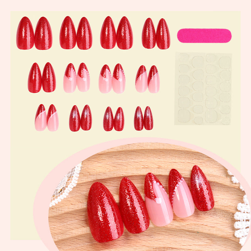 Glamorous Glittery Stiletto Press-On Nails Kalsten
