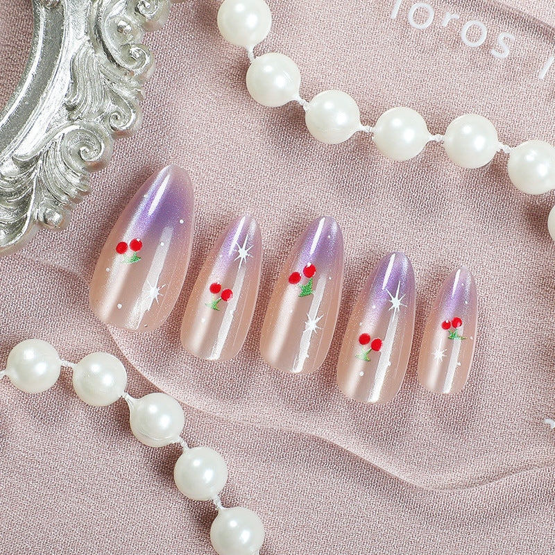 Cherry Blossom Themed Press-On Nail Art Kalsten
