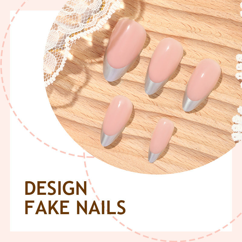 Acrylic Nail Set with Modern French Tip Design Kalsten