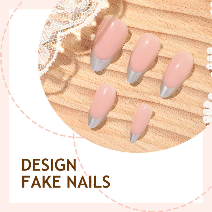 Acrylic Nail Set with Modern French Tip Design Kalsten