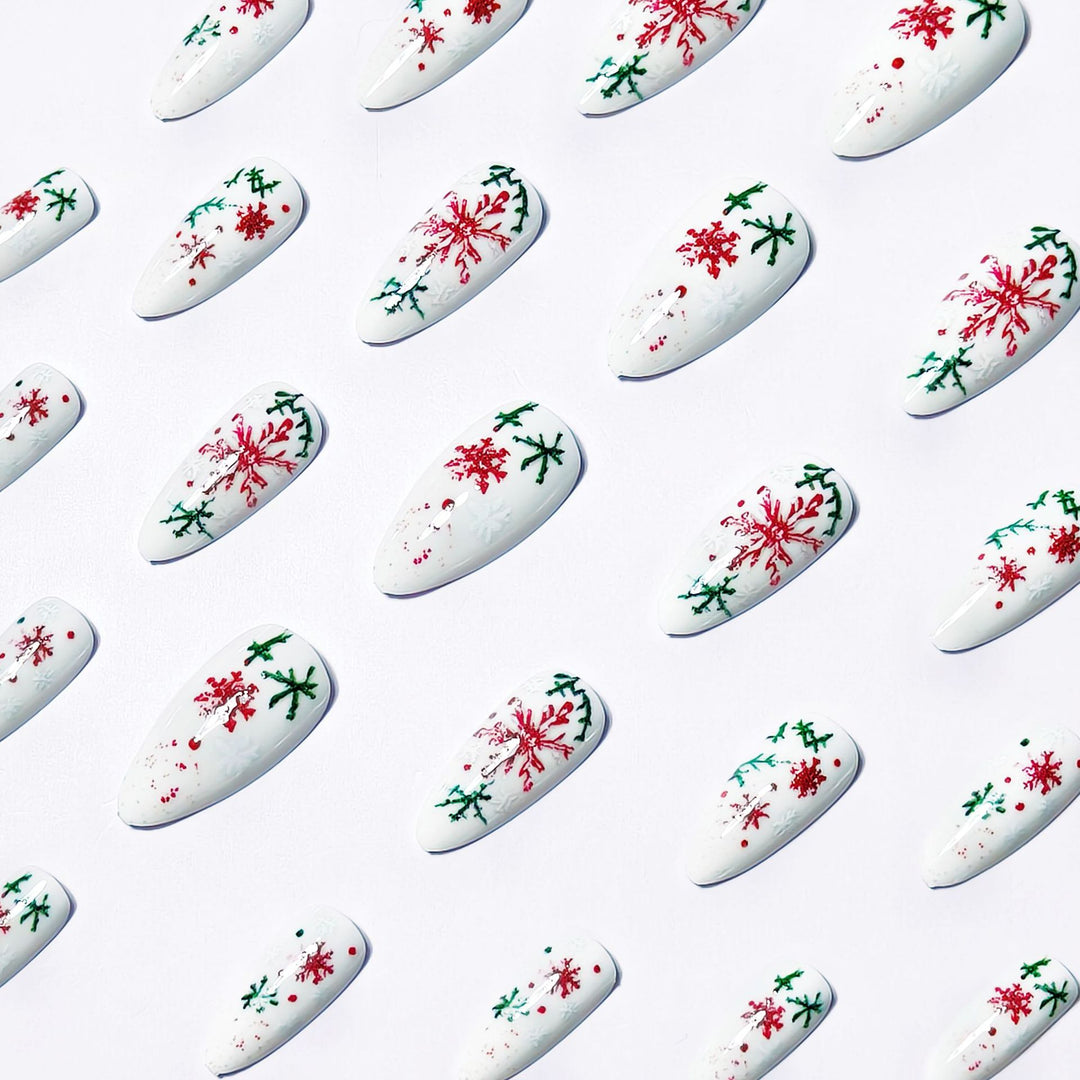 Artificial nails with winter snowflake and Christmas motif Kalsten