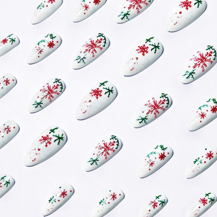 Artificial nails with winter snowflake and Christmas motif Kalsten
