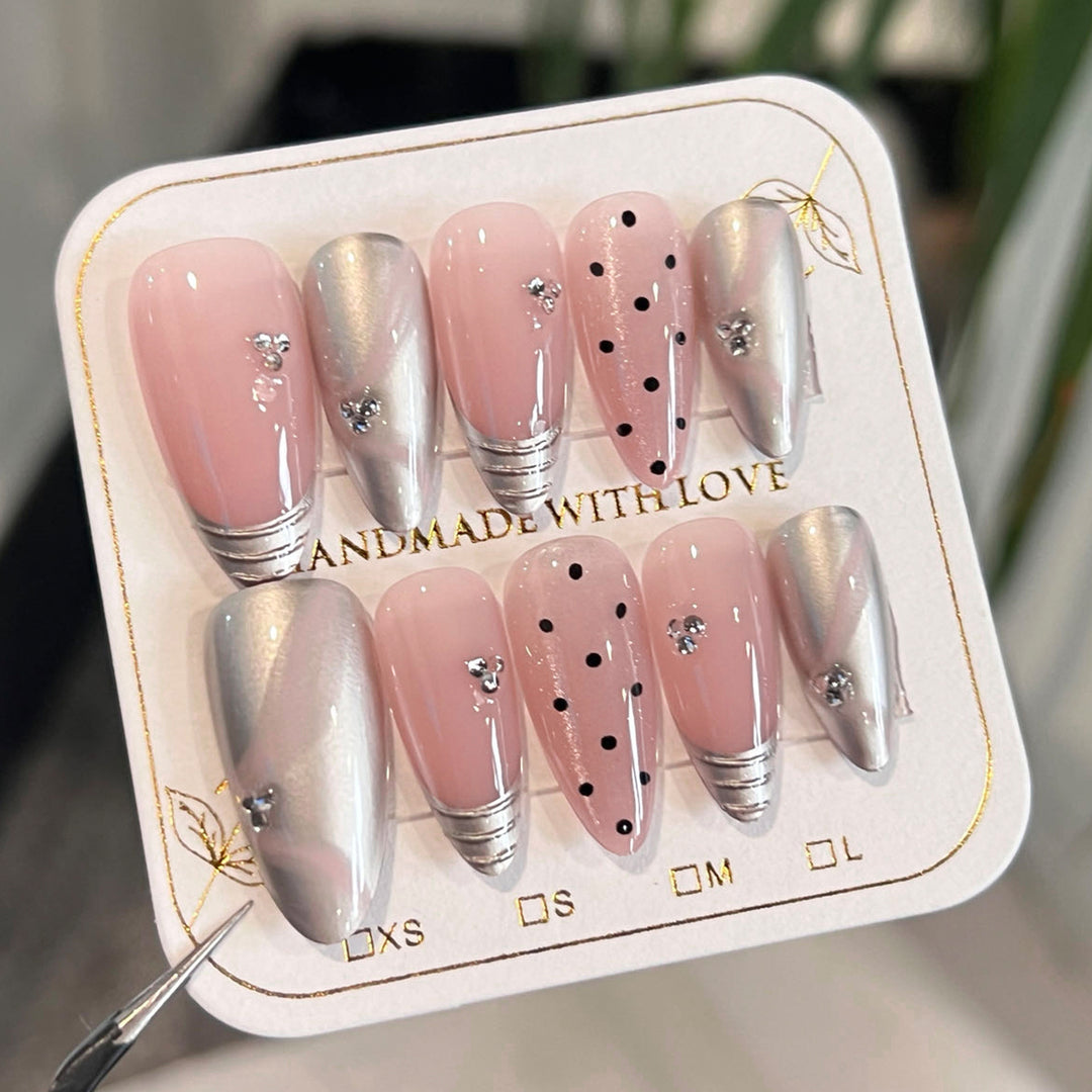 Artful Nail Extensions with Filigree Accents Kalsten