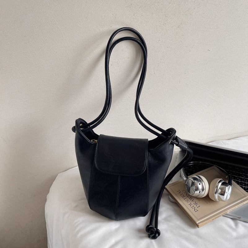 Casual Leather Bucket Bag Kalsten
