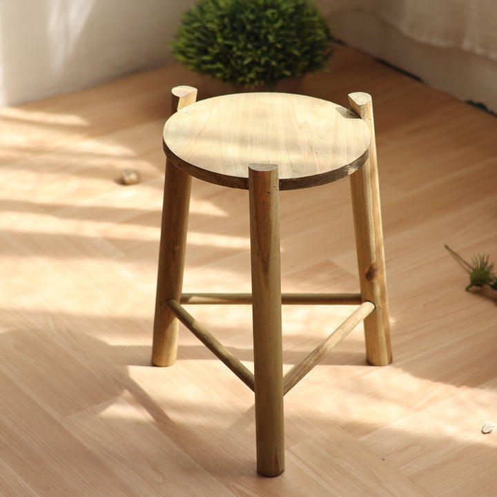 Rustic Wooden Stool Kalsten