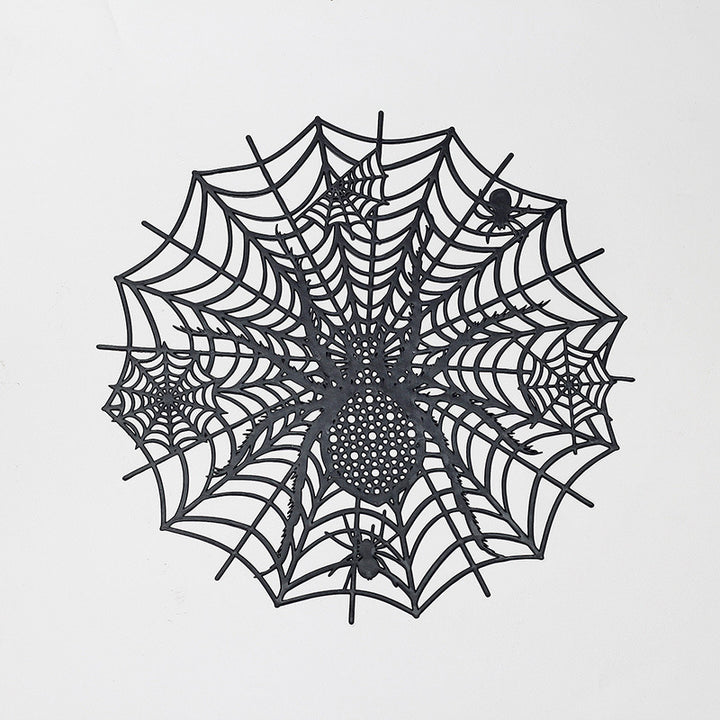 Filigree Halloween Table Decoration Spider Web Placemat made of flexible plastic