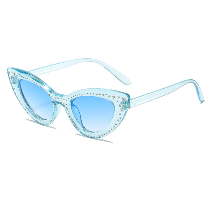 Glamorous Rhinestone-Embellished Cat Eye Sunglasses Kalsten