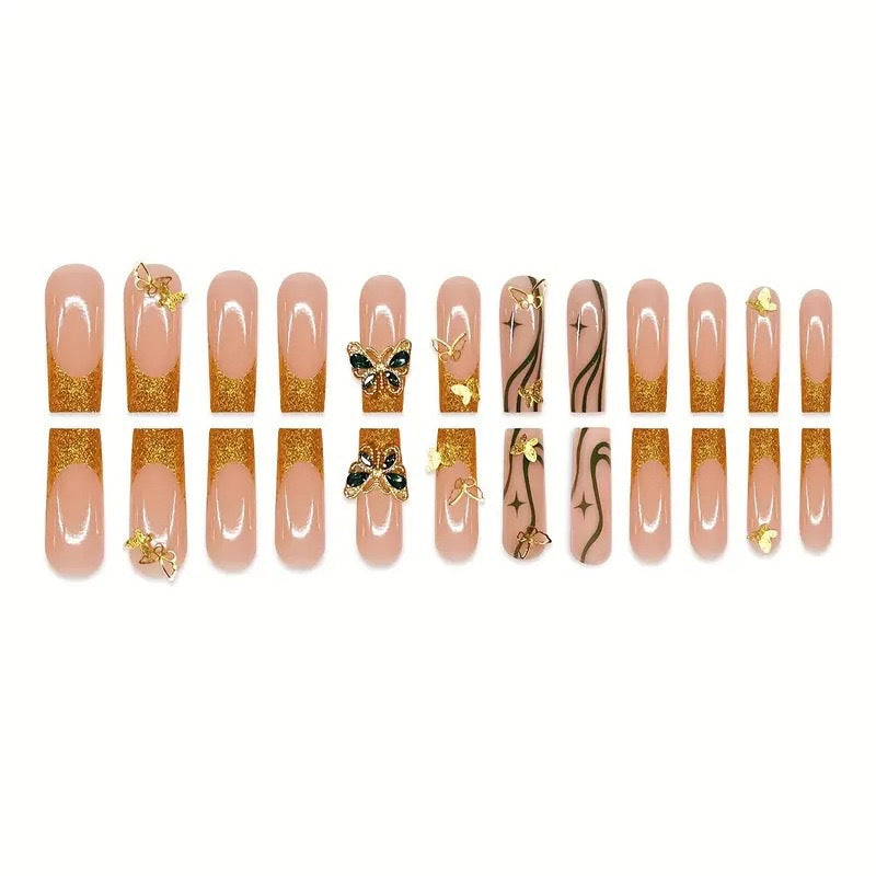 Glamorous Butterfly-Inspired Nail Art Extensions Kalsten