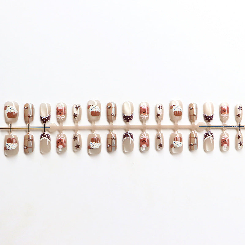 Whimsical Cupcake-Themed Press-On Nail Art Set Kalsten