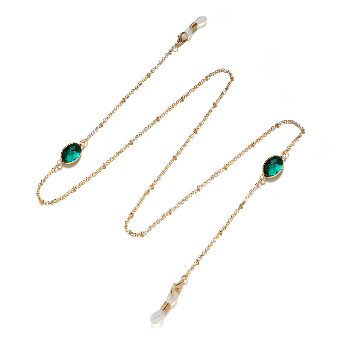 Chic Gemstone-Accented Eyewear Chain Kalsten