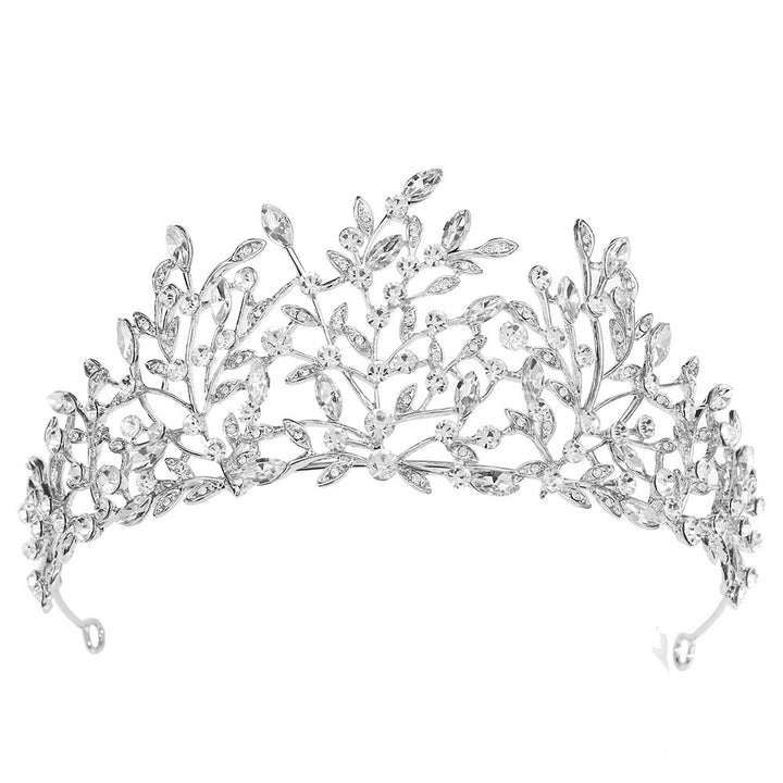 Ladies Elegant Headband with Floral Decorations and Rhinestones Kalsten