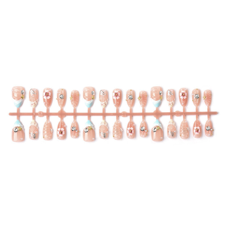 Decorative Coastal-Themed Press-On Nail Set