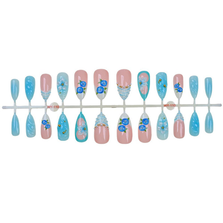 Floral Decorative Press-On Nail Set Kalsten