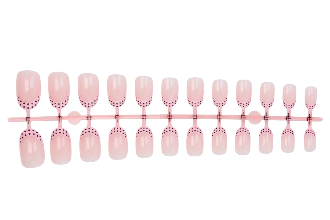 Artificial nail set with elegant tips and playful dots Kalsten