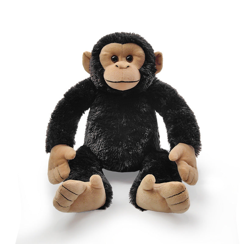 Plush Sitting Gorilla Toy with Long Faux Fur and Soft Bean-Fill Kalsten
