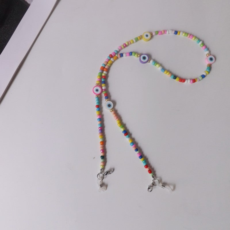Colorful glasses holder chain with eye motifs Kalsten