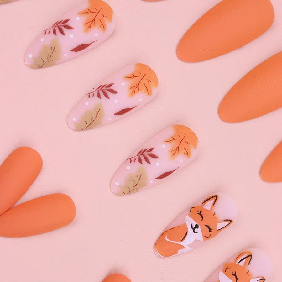Artistic Press-On Nail Set with Floral and Character Design Kalsten