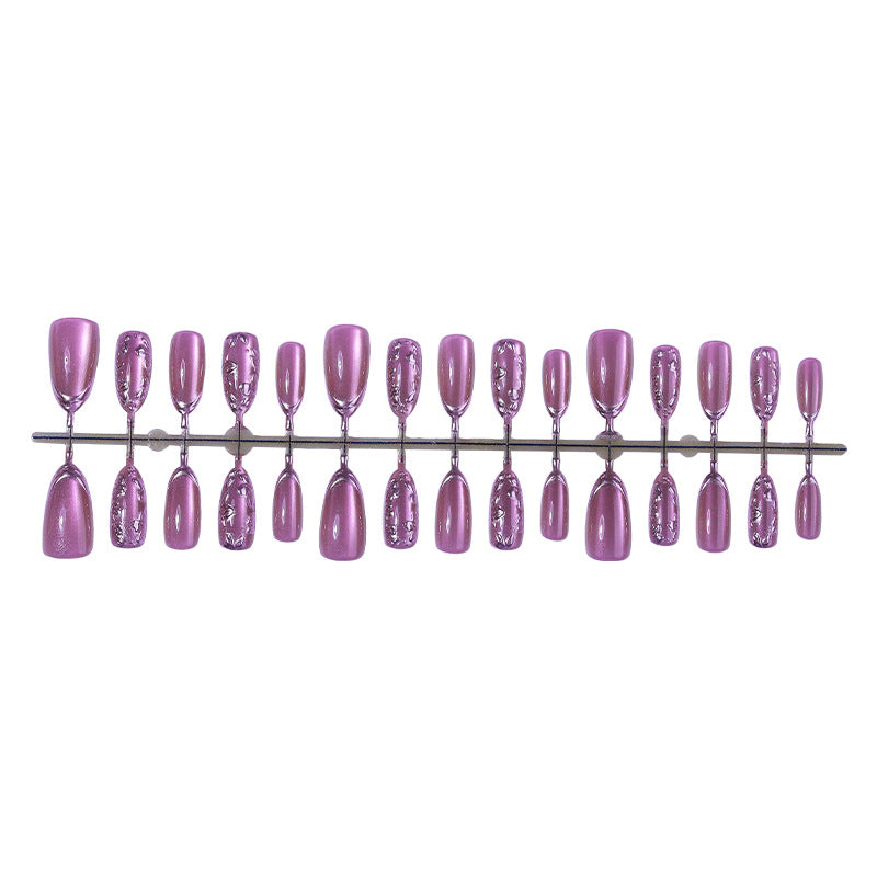 Decorative Press-On Nail Set with Elegant Foil Accents kalsten