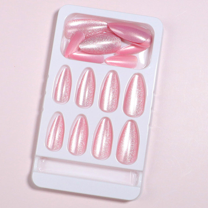 Sparkling Glittery Almond-Shaped Press-On Nails Kalsten