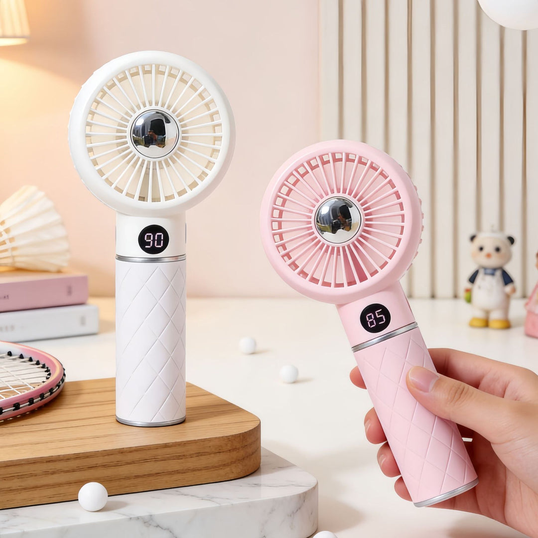 Women's Portable Mini Fan with Digital Display Kalsten