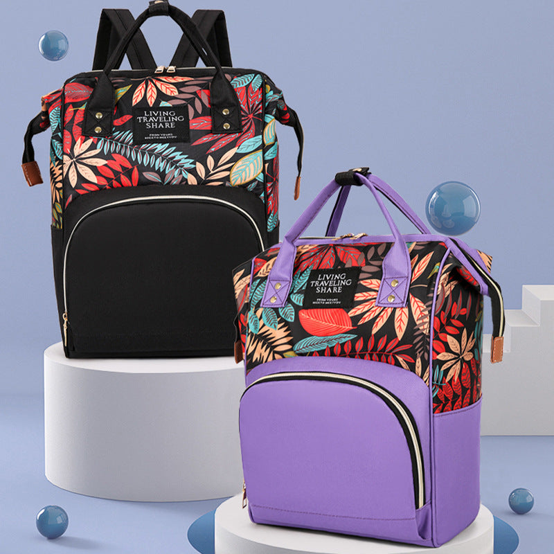 Floral Print Multi-Functional Backpack Kalsten