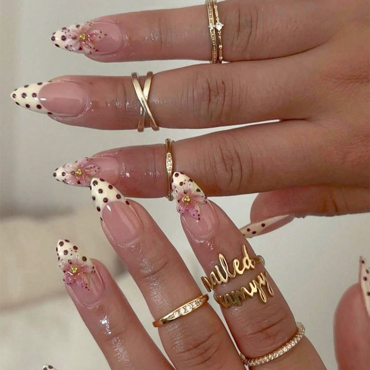 Polka Dot and Floral Press-On Nail Collection Kalsten