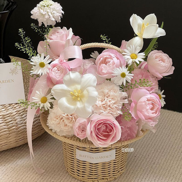 Luxurious Handmade Flower Basket Arrangement