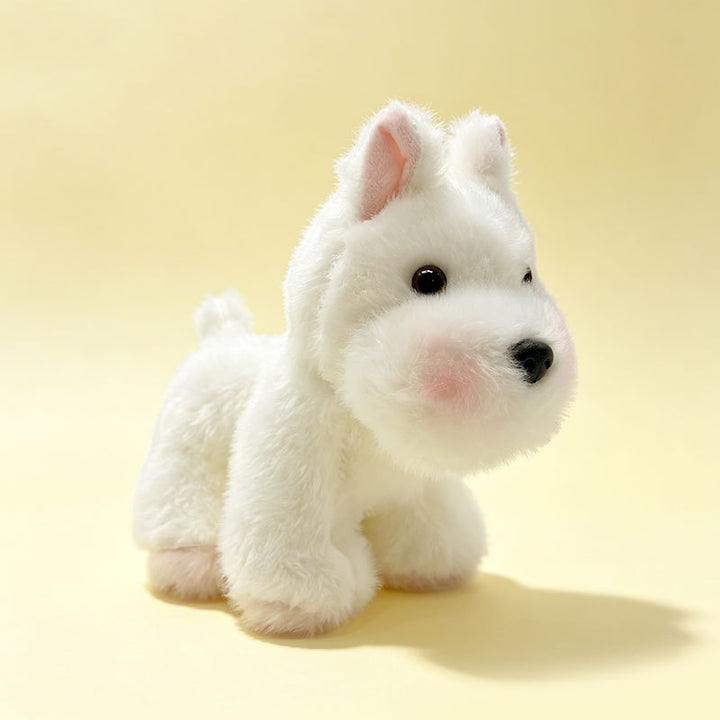 Plush Sitting Puppy Toy with Ultra-Soft Faux Fur and Embroidered Nose Kalsten
