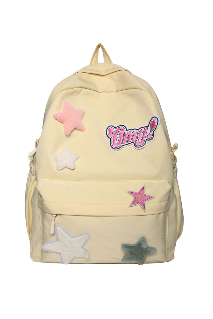 Fun Embroidered Star-Themed Backpack