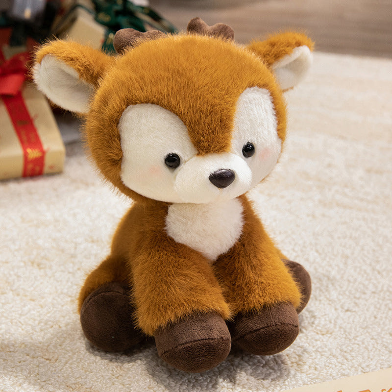 Soft Plush Sitting Deer Stuffed Animal with Ultra-Soft Fur Kalsten