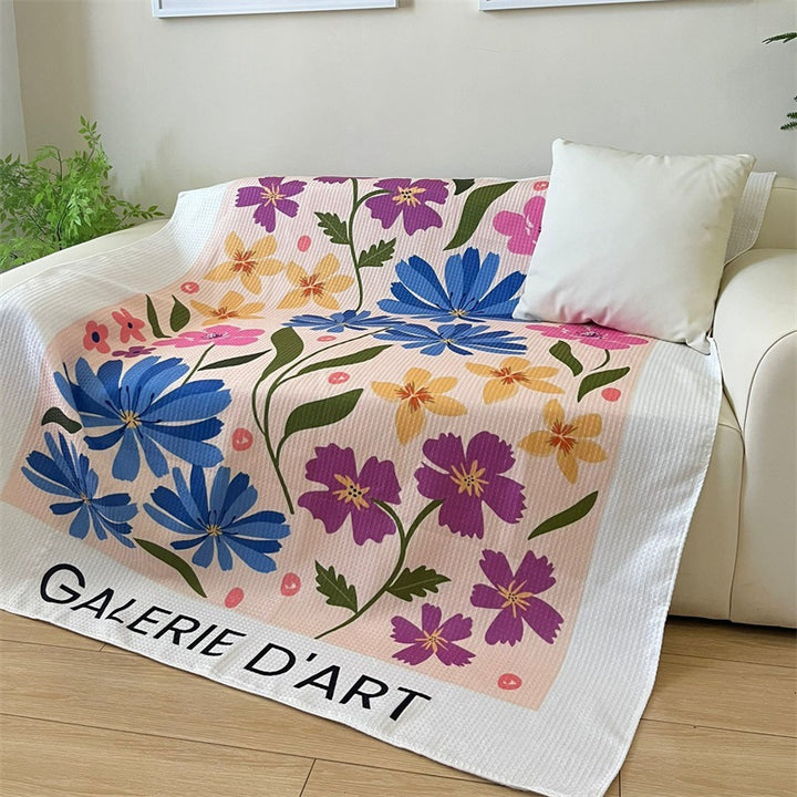 Floral Patterned Quilted Throw Blanket