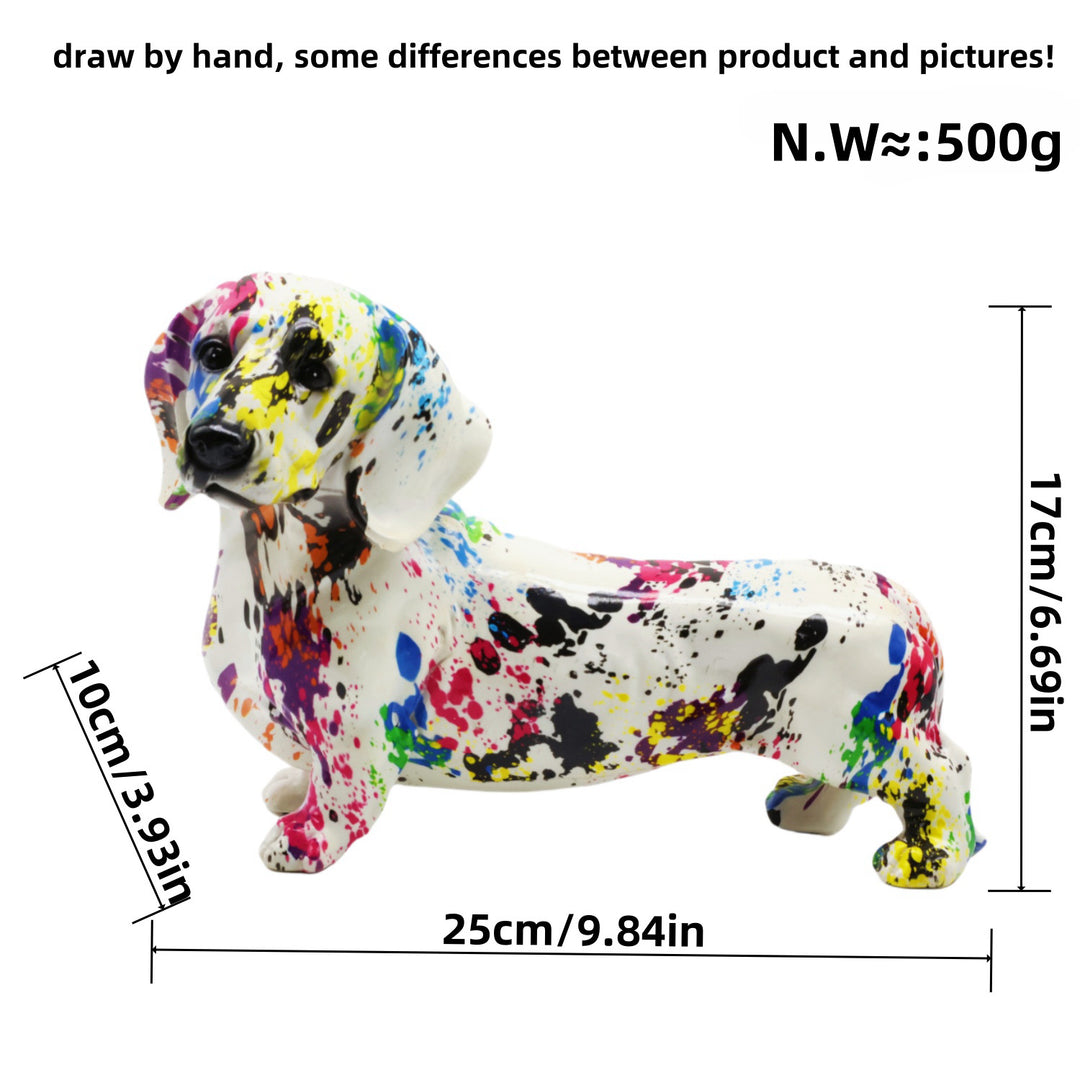 Colorful decorative figure of a dachshund Kalsten