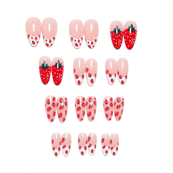 Artificial nail set with fruity strawberry pattern Kalsten