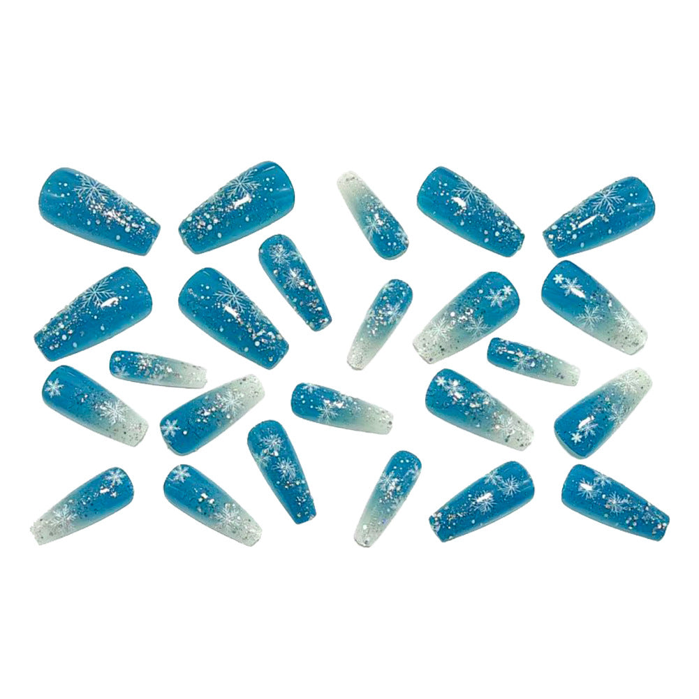 Glamorous artificial nails with winter snowflake design Kalsten
