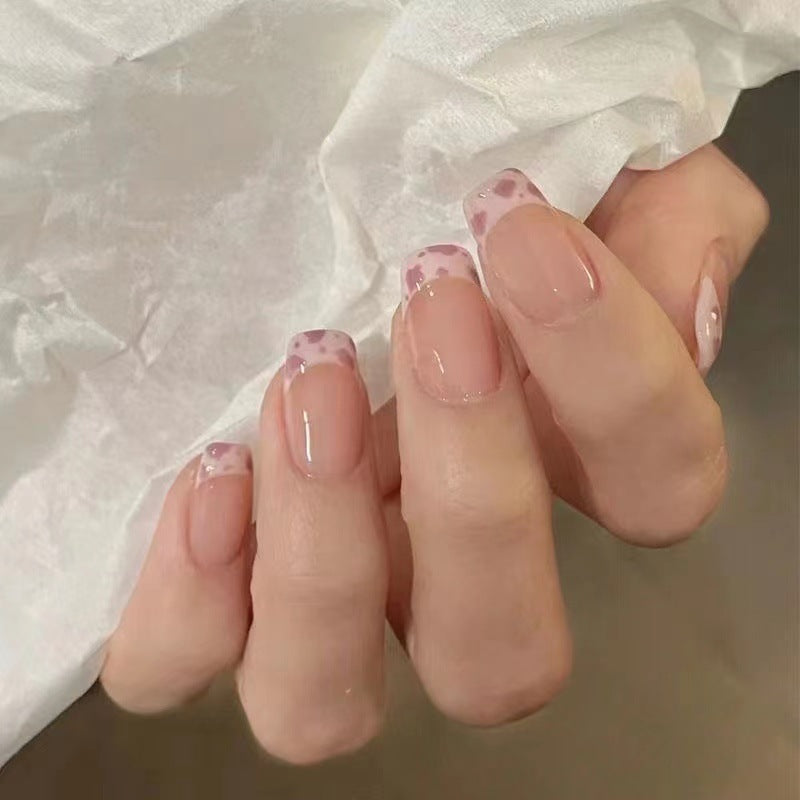 Artistic Floral French Tip Press-On Nails
