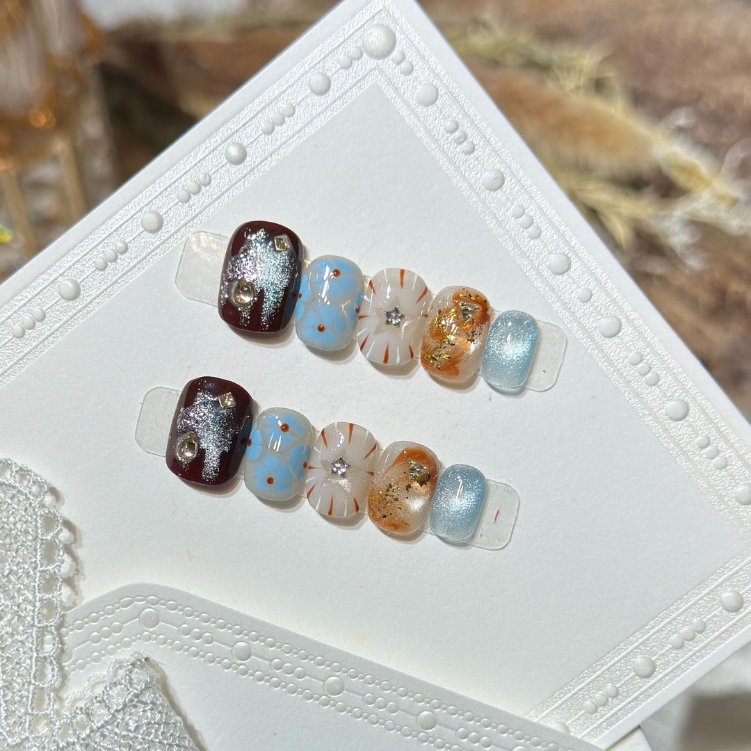 Stylish Glitter Press-On Nail Set Kalsten