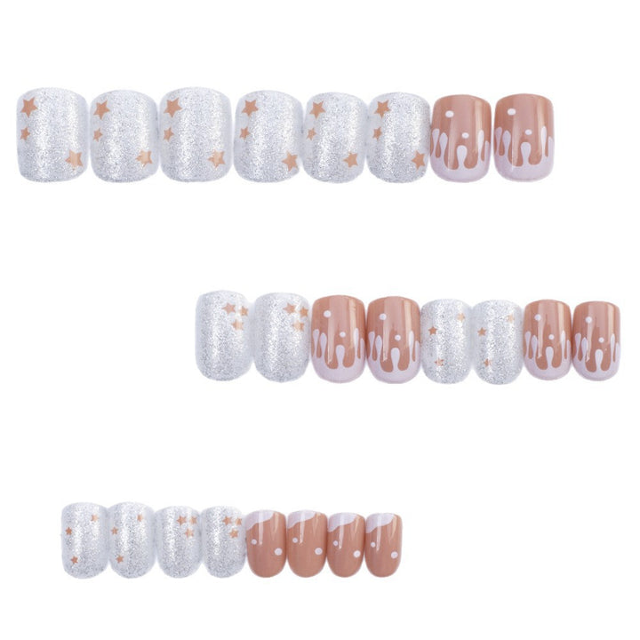 Glittering artificial nails with creative drop design Kalsten