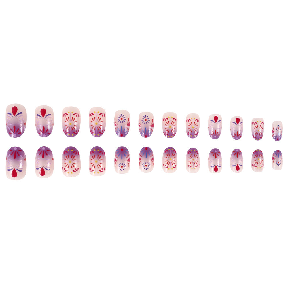Decorative Floral Design Press-On Nails Kalsten