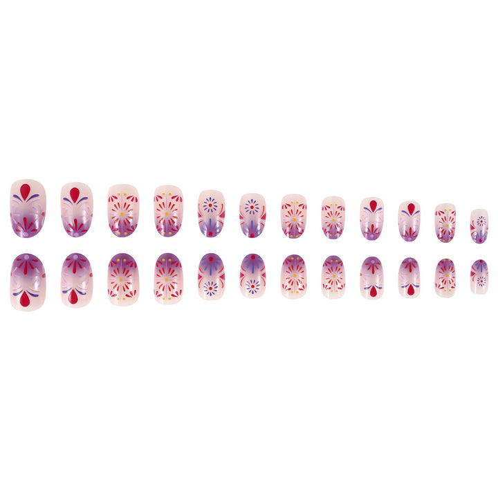 Decorative Floral Design Press-On Nails Kalsten