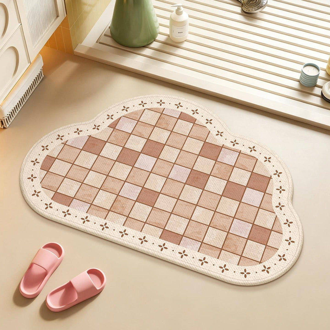 Absorbent Floral Embossed Bath Mat Kalsten